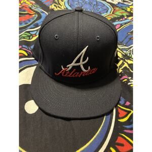 Atlanta Braves Script New Era MLB baseball Hat size 7 5/8 Flex Fit